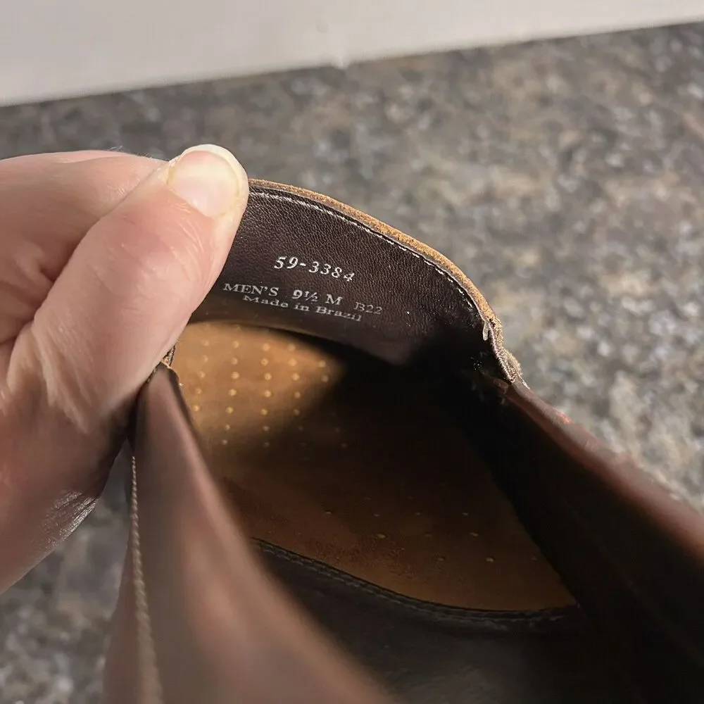 Johnston & Murphy Danley Venetian Brown Leather Driving Loafers Men's Size 9.5 M